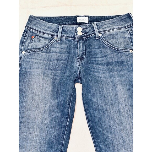 Hudson Womens 27 Denim Mid Rise Crop Beth Baby Boot Jeans Dark Flap Pockets - Picture 10 of 16